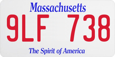 MA license plate 9LF738