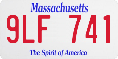 MA license plate 9LF741