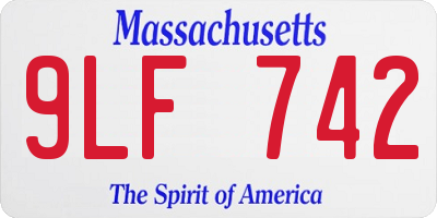 MA license plate 9LF742