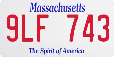 MA license plate 9LF743