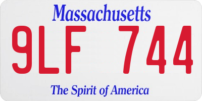 MA license plate 9LF744