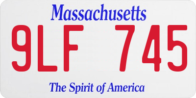 MA license plate 9LF745