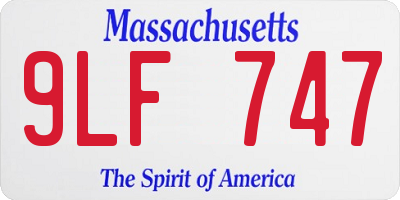 MA license plate 9LF747
