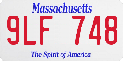 MA license plate 9LF748