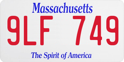 MA license plate 9LF749