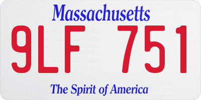 MA license plate 9LF751