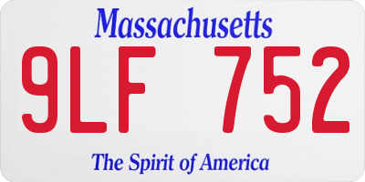 MA license plate 9LF752