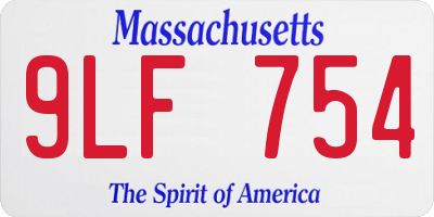 MA license plate 9LF754