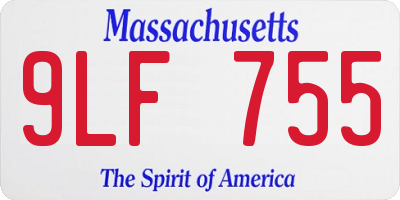 MA license plate 9LF755