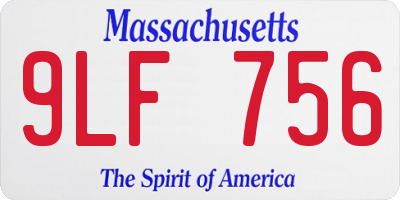MA license plate 9LF756