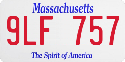 MA license plate 9LF757