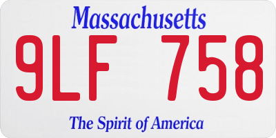 MA license plate 9LF758