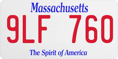 MA license plate 9LF760