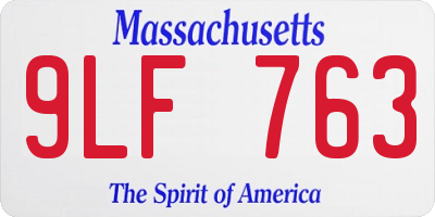 MA license plate 9LF763