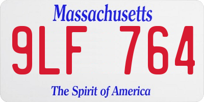 MA license plate 9LF764