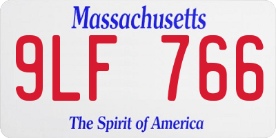 MA license plate 9LF766