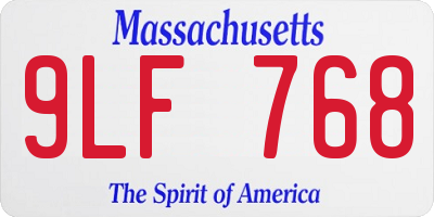 MA license plate 9LF768