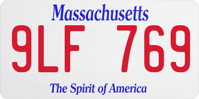 MA license plate 9LF769