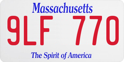 MA license plate 9LF770