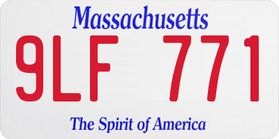 MA license plate 9LF771