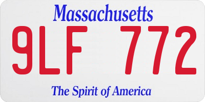 MA license plate 9LF772
