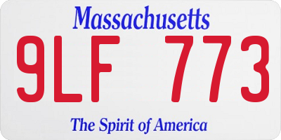 MA license plate 9LF773