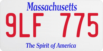 MA license plate 9LF775