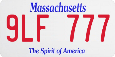 MA license plate 9LF777