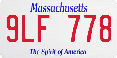 MA license plate 9LF778