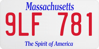 MA license plate 9LF781