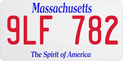 MA license plate 9LF782