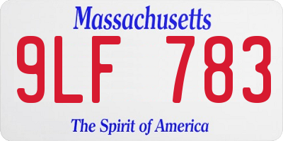 MA license plate 9LF783
