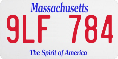 MA license plate 9LF784
