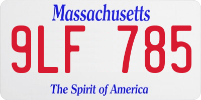 MA license plate 9LF785