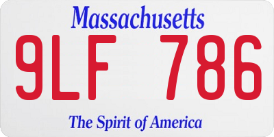 MA license plate 9LF786