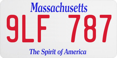 MA license plate 9LF787