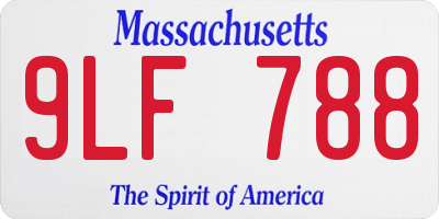 MA license plate 9LF788