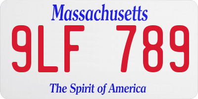 MA license plate 9LF789