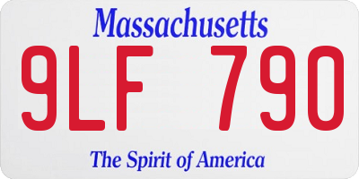 MA license plate 9LF790