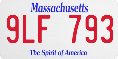 MA license plate 9LF793