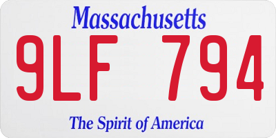 MA license plate 9LF794