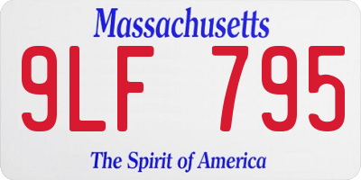 MA license plate 9LF795