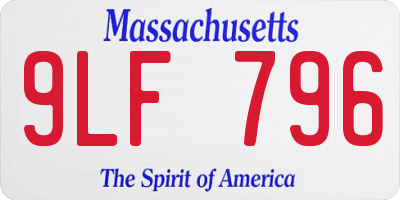 MA license plate 9LF796