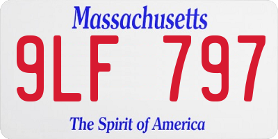 MA license plate 9LF797