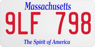 MA license plate 9LF798