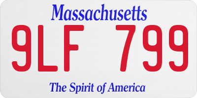 MA license plate 9LF799