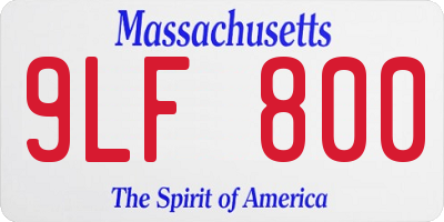 MA license plate 9LF800