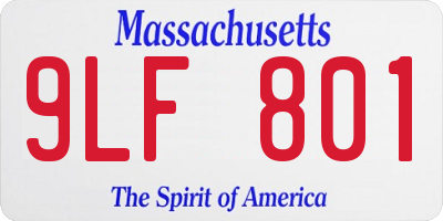 MA license plate 9LF801