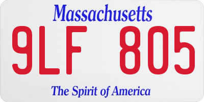 MA license plate 9LF805