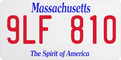 MA license plate 9LF810
